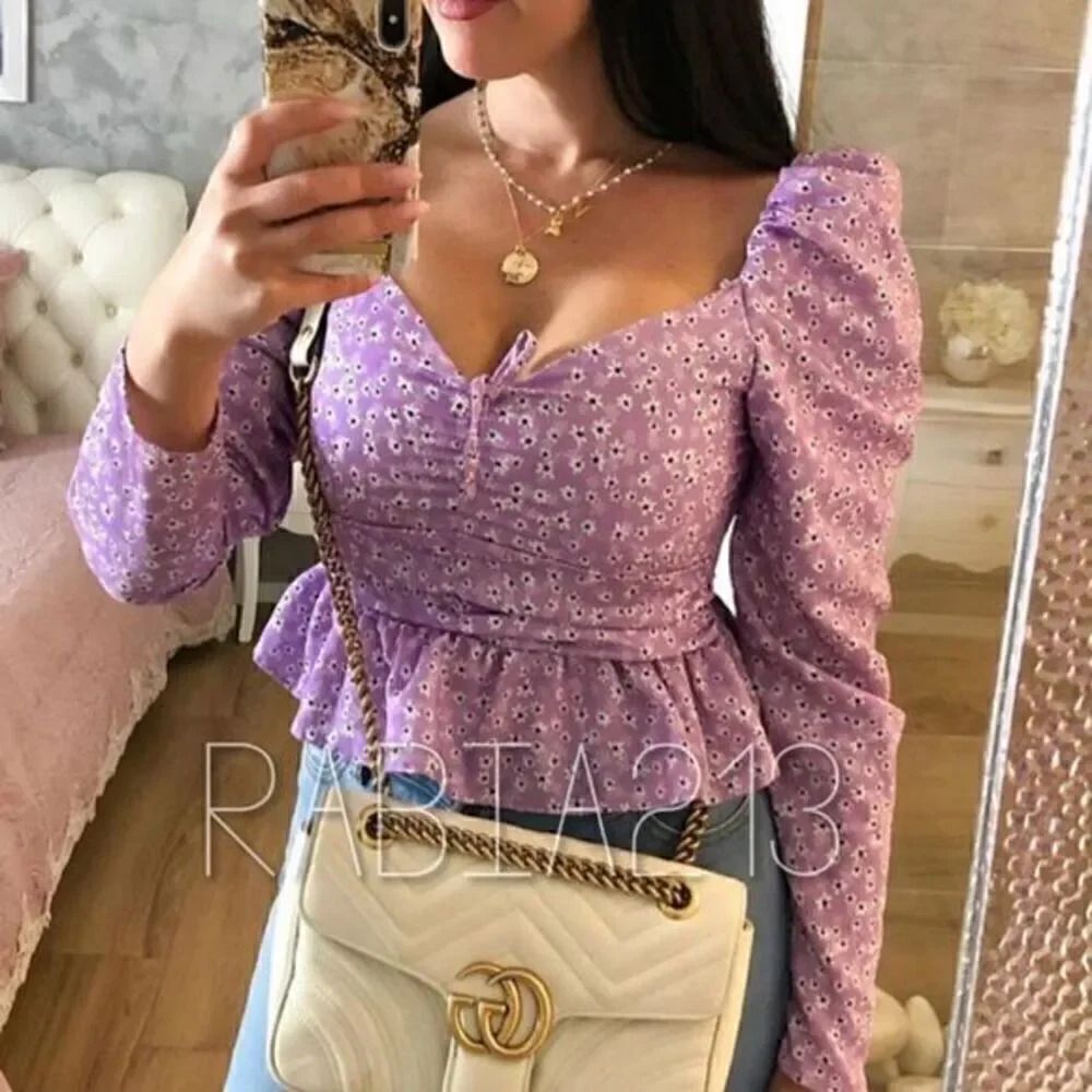 ZARA FLORAL TIED PRINT BLOUSE‎